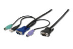 CABLE KVM DIGITUS VGA 2XPS/2 USB HDDB15/M 2 x MiniDIN6/M 1,8M